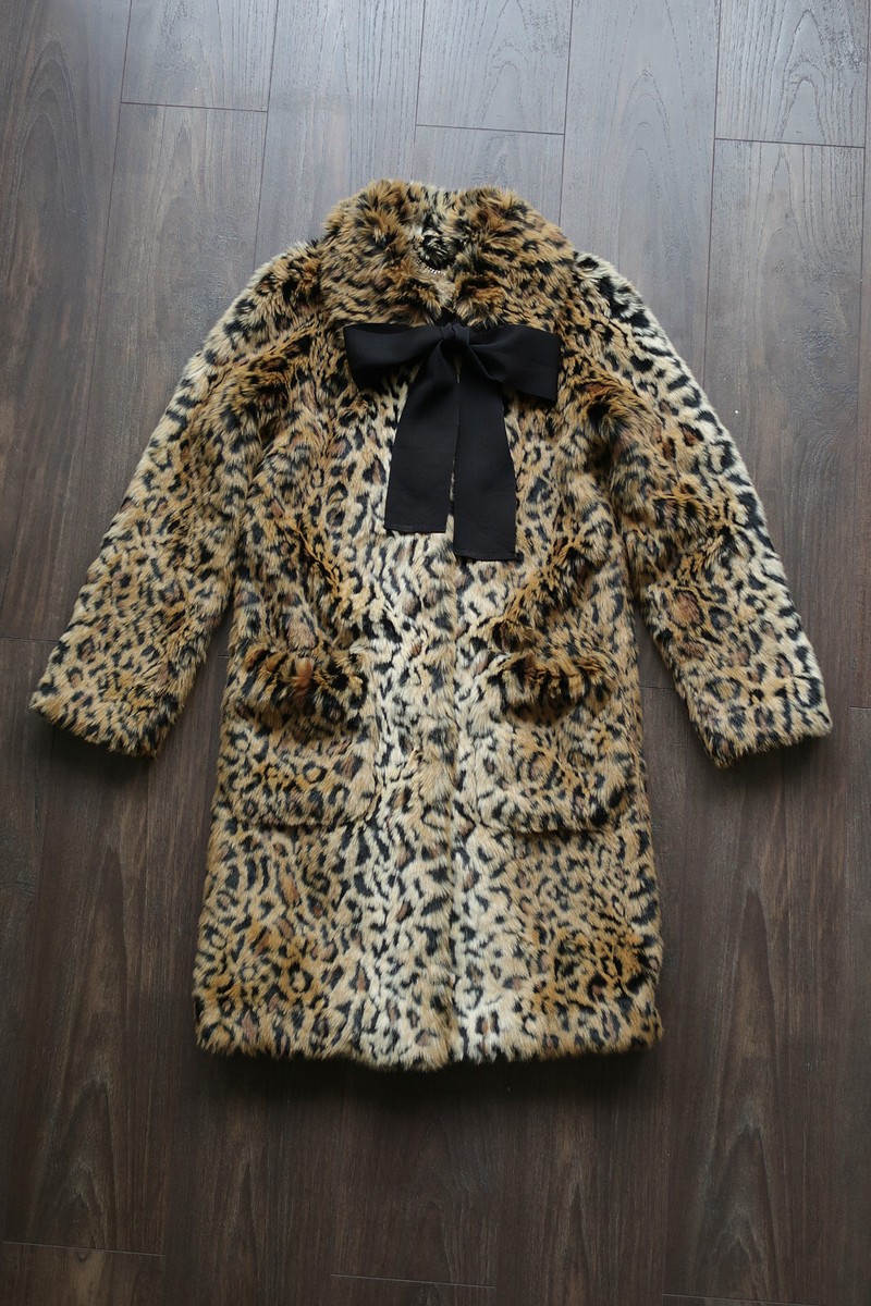 Erdem x H&M faux fur leopard print coat in great condition !!! | eBay