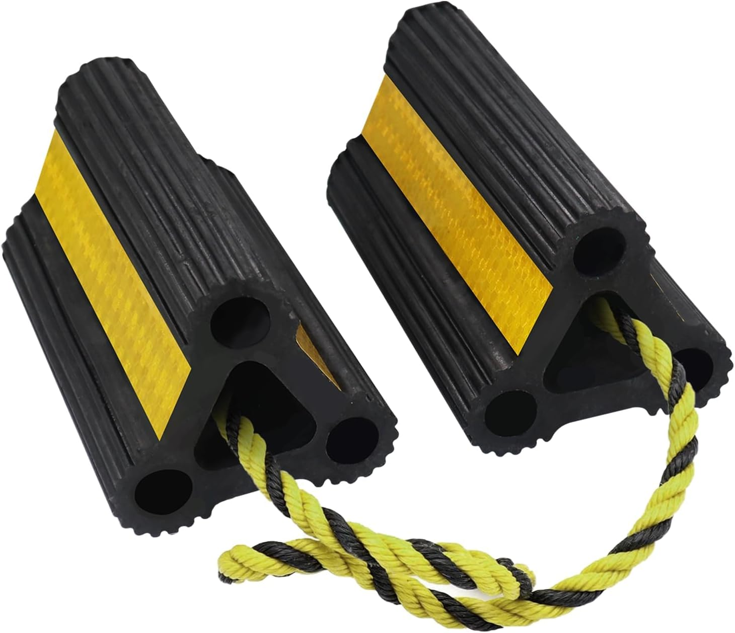 Solid Rubber Wheel Chock for Travel Trailers Camper RV Truck Car, Sturdiness Hea