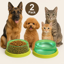 Set of 2 BPA Free 8" Pet Bowls With Anti Slip Bottoms Dogs Cats