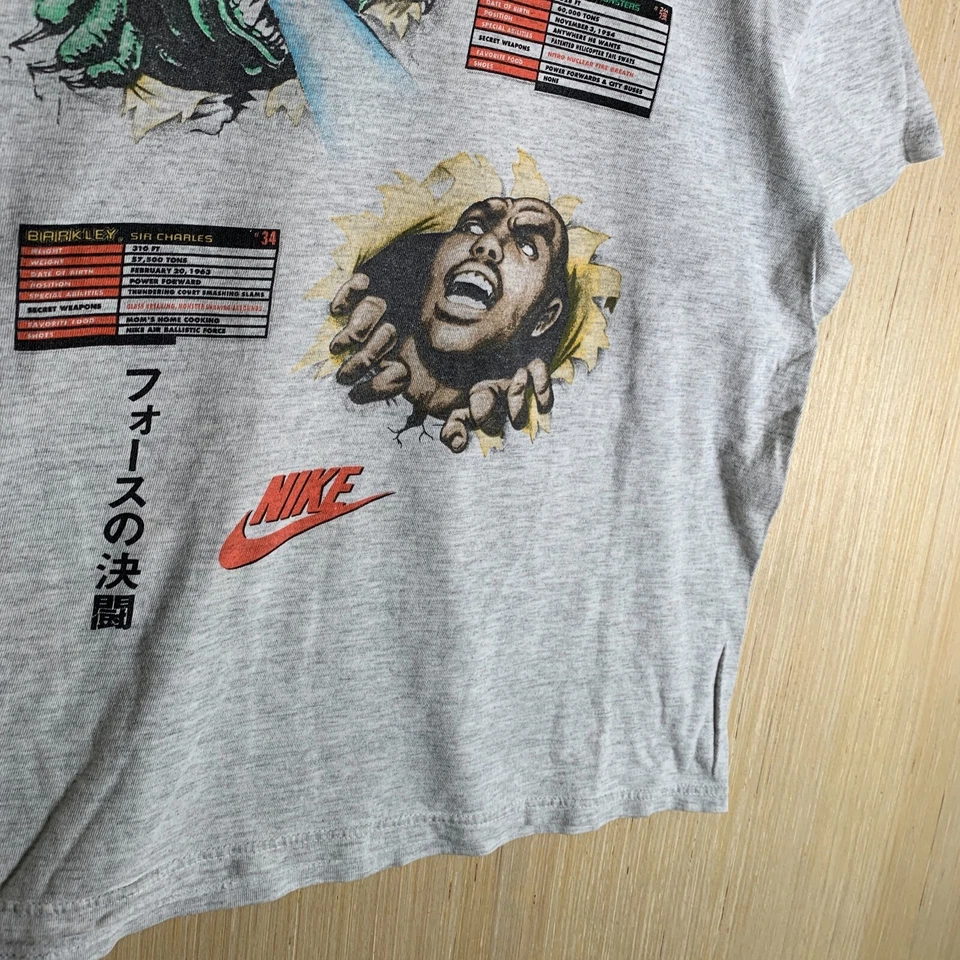 Camisa De Colección Nike Charles Barkley Juvenil Talla Grande Gris Manga Corta Niño Años 80 Foto 4 de 4