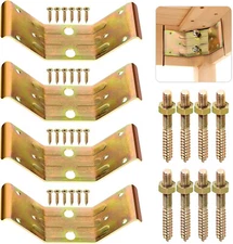 Kerf Mount Corner Bracket, Set of 4，Surface Mount Corner Bracket for Table