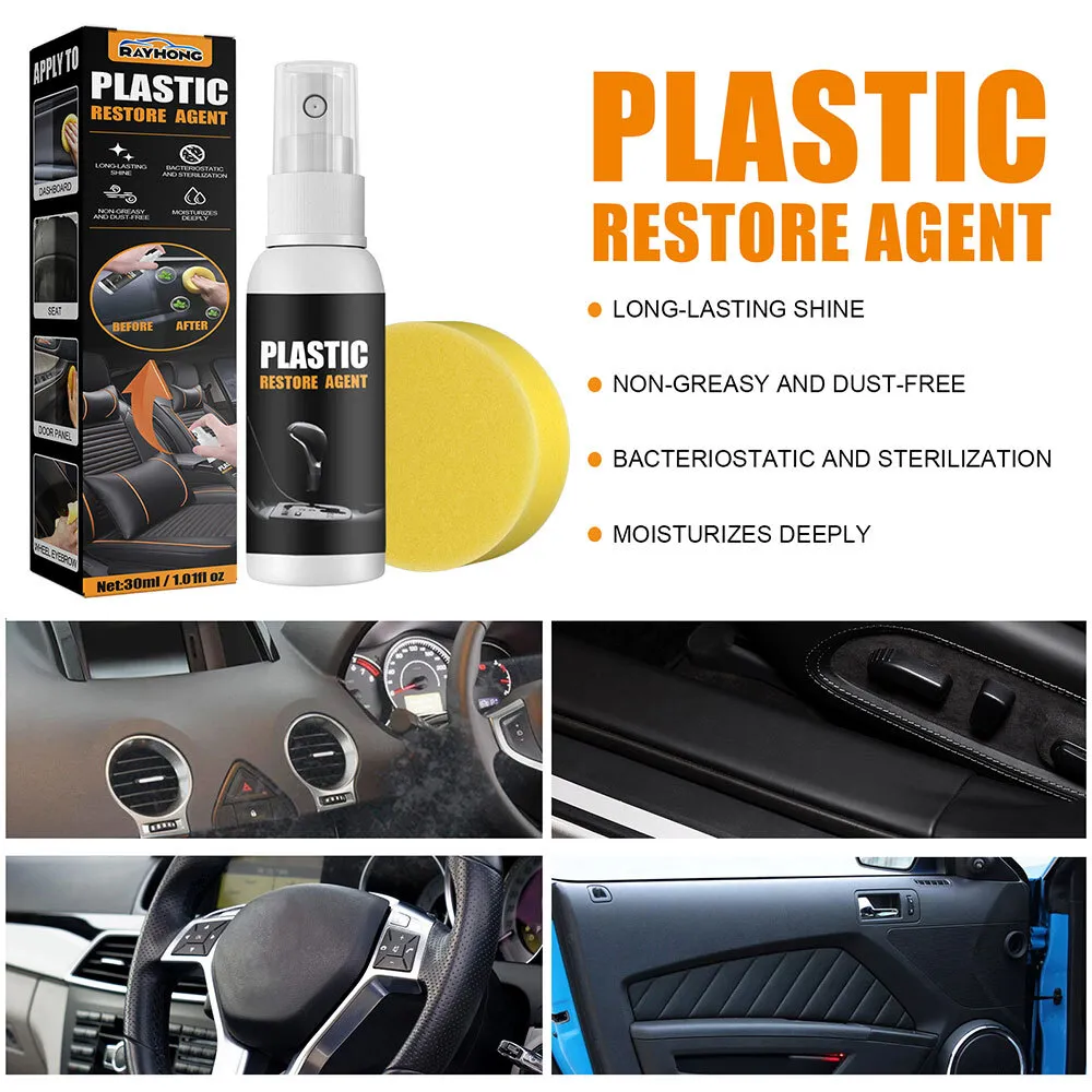 2set Plastic Trim Coating Long Lasting Hydrophobic,Car Exterior Plastic  Restorer