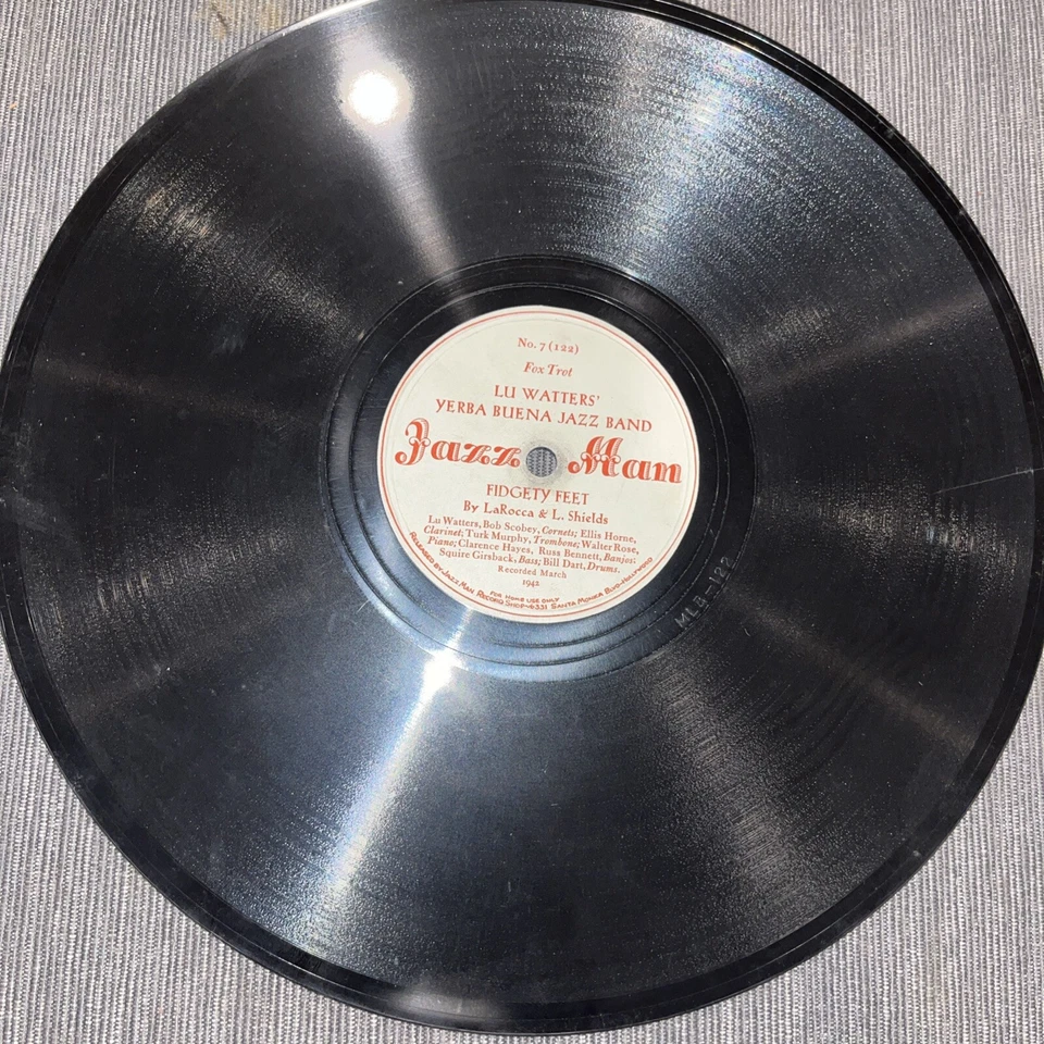 Lu Watters Yerba Buena Jazz Fidgety Feet/temptation Rag Jazz Man #7 1942 Foto 2 de 2