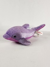 Aurora Purplr Dolphin Plush Stuffed Animal Beanie Sparkly Frilly Ruffles