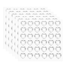 216 Pcs Heart Rhinestone 10mm Self Adhesive Gems Stickers, Clear White