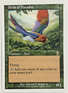 Magic the Gathering MTG - Birds of Paradise - NM - Rare - Seventh Edition