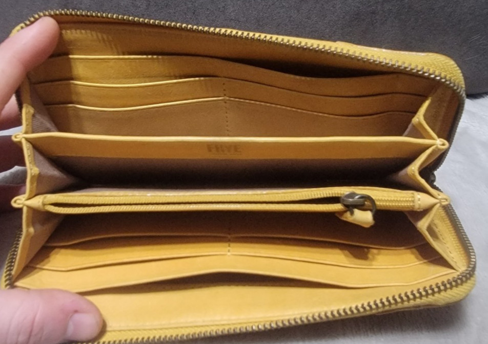 Frye Golden Yellow Patchwork Continental Leather … - image 5