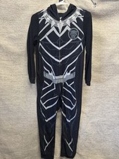Boys Avengers Black Panther One Piece Open Foot Hooded Pajamas Size 12/14