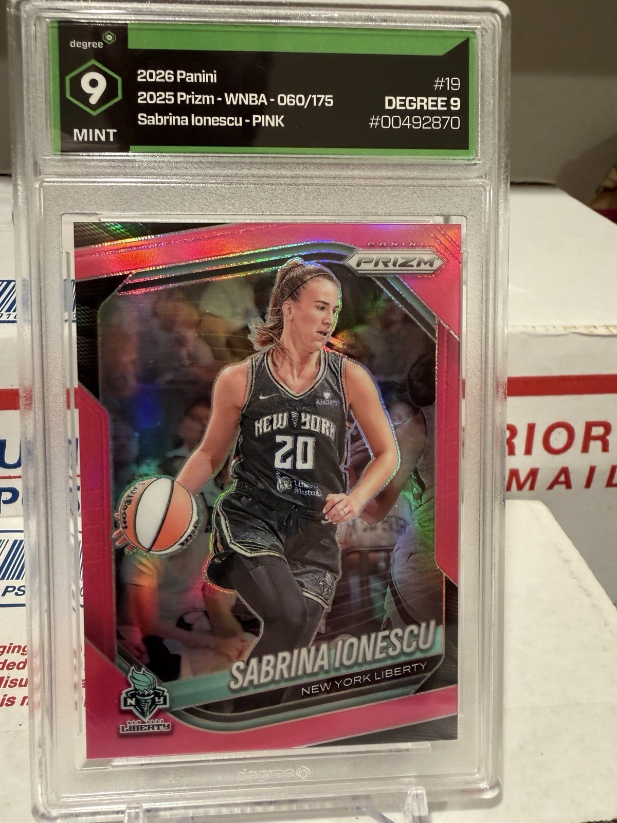 2024 Graded Panini Prizm WNBA Sabrina Ionescu #17 pink velocity