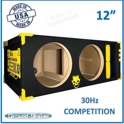 Ground Shaker Dual 12'' Reinforce Ported Vented Sub Box Subwoofer Enclosure