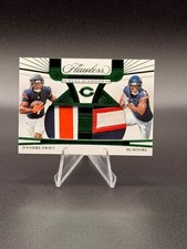 D'ANDRE SWIFT DJ MOORE 2024 Panini Flawless Dual Diamond Patches Emerald 4/5