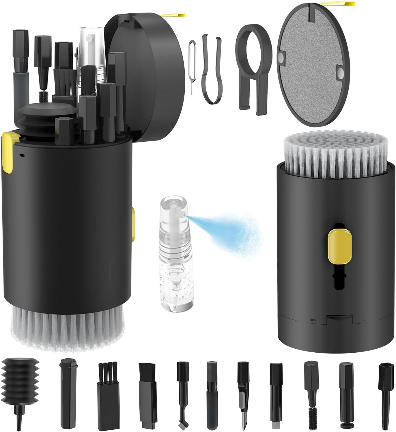Keyboard Cleaner Kit, Electronics Cleaning Kit with Retractable Big Brush, Porta