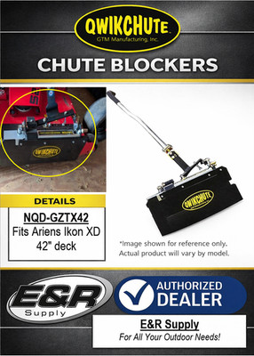 Qwikchute Chute Blocker fits Ariens Ikon XD 42'' Deck, NQD-GZTX42