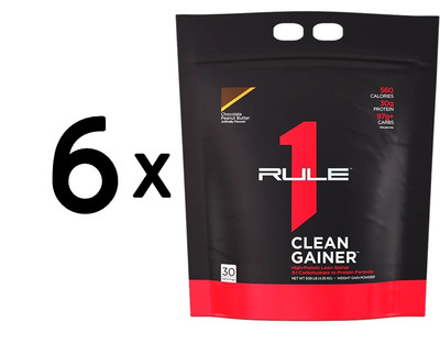 6 x Rule One R1 Clean Gainer, Chocolate Peanut Butter - 4350g (14,83 EUR/kg)