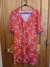 GAP Button Front Red Floral Summer Slip Dress Unlined NWOT