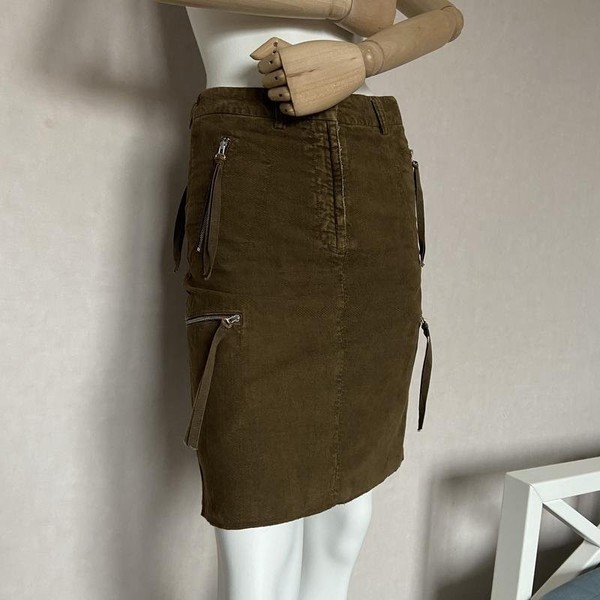 Women Maison Margiela Skirt Khaki Cotton 36