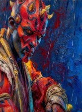 Darth Maul Star Wars Shadow Lord Grailpop Art Card Print Artist Signed  4/30