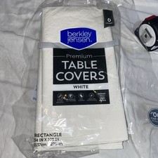 3 Table Cover White Rectangle 54x108 Strong Tear Resistant Waterproof Backing