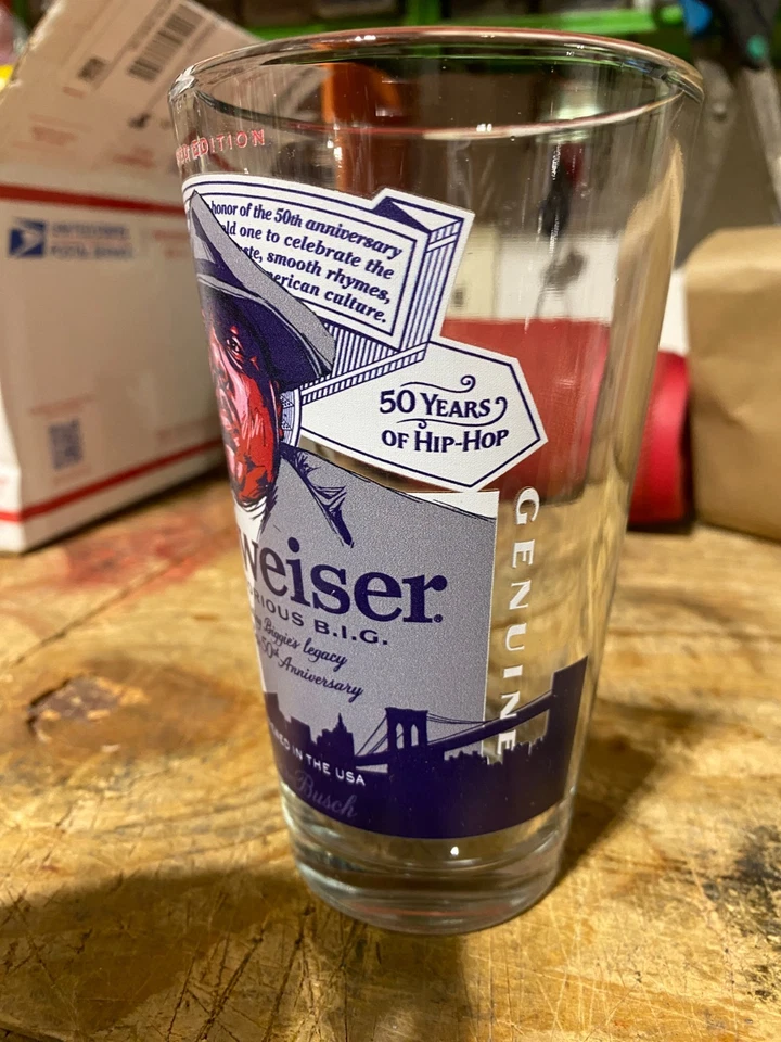 Budweiser Notorious B.I.G. Biggie Smalls Beer Glass- Limited Edition 1 FULL CASE - Image 2 of 4