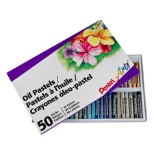 Pentel Oil Pastels - 50 Color Set (PHN-50) 50 Count (Pack of 1), Multicolor