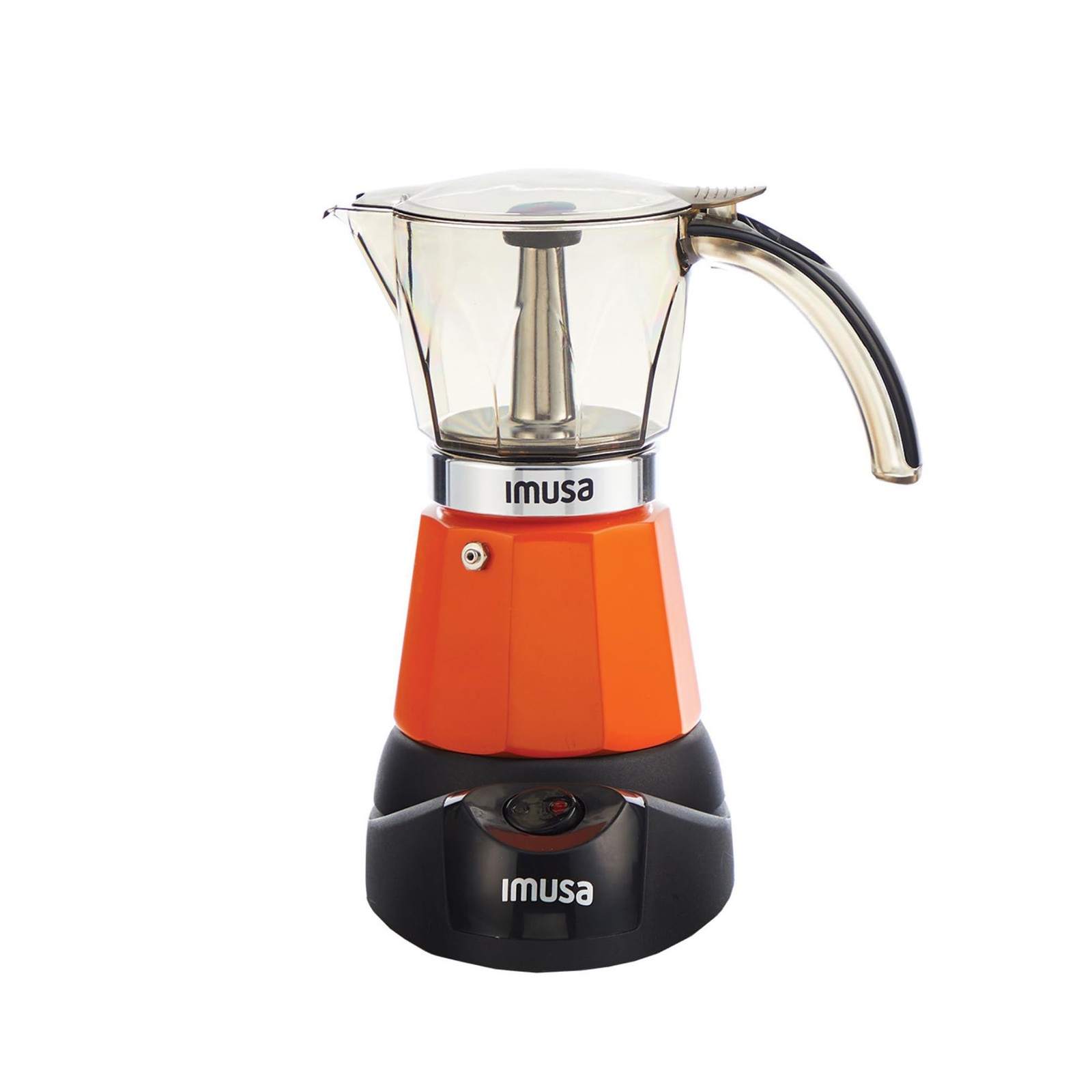 IMUSA 6 or 3cup Electric Espresso Maker, Orange 6 Cup, 