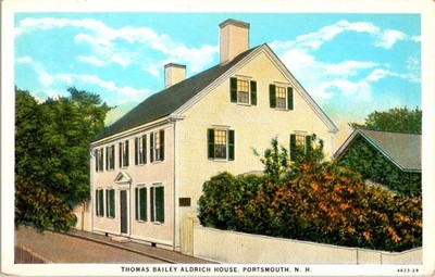 Thomas Bailey Aldrich House Postcard c. 1915-30 Portsmouth NH Curt Teich