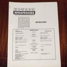 Howard Rotaspreader 100/200 Instructions & Spare Parts Lists 1965