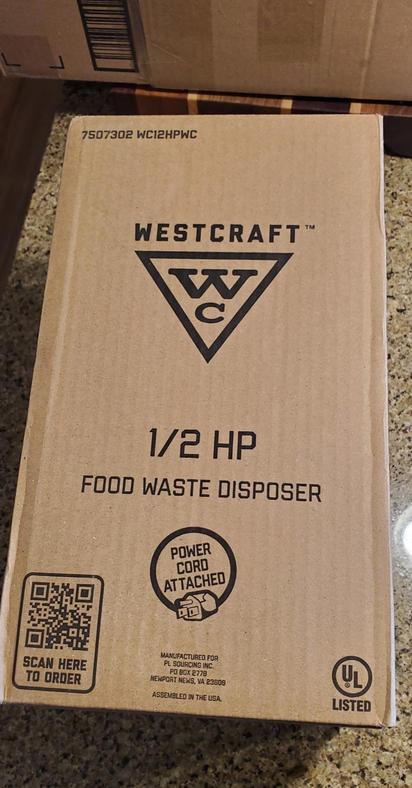 Westcraft 1/2 HP Food Waste Disposer WC12HPWC BRAND NEW 