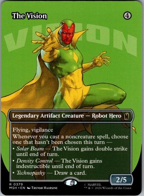 The Vision (Borderless) 379 Rare Marvel Super Heroes Magic: The Gathering NM
