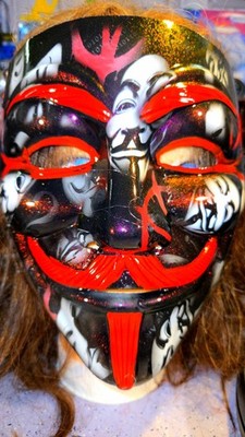 anonymous / VENDETTA CUSTOM MASK CUSTOM PAINTED  STUNNING PIECE ! GIFT.. 
