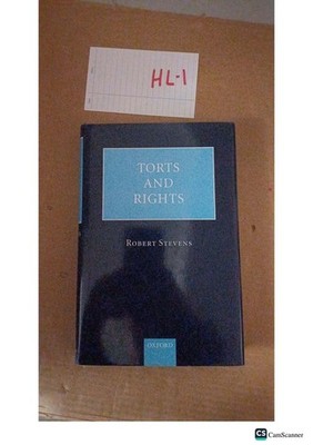 Torts And Rights By Robert Stevens