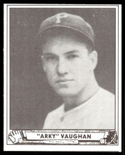 Arky Vaughan 1986 Play Ball REPRINT Baseball Card #107 (NM)