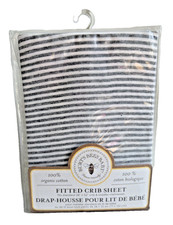 Burt  s Bees Baby Striped Fitted Crib Sheet Organic Cotton