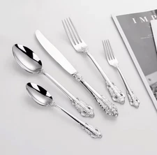 Luxury  Royal 30 Pieces Silverware Set, Premium 304 Stainless Steel (Silver)