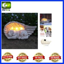 Rustic Angel Pet Memorial Light - Solar Powered Garden Decoration 9"l x 4"w