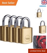 Durable 20mm Brass Padlocks - 4 Pack with Open Steel Shackles & 3 Alike Keys
