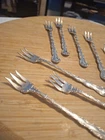 Gorham STRASBOURG : 8  Vintage Cocktail Forks Sterling Silver.Monogram. 5 1/2"