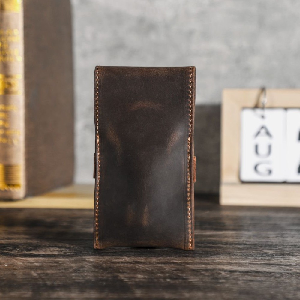 Genuine Leather Nail Clipper Manicure Case Travel Tweezer scissors Makeup Bag