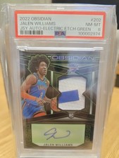 2022-23 Obsidian RC Jersey Jalen Williams ROOKIE AUTO Green #/25 PSA 8