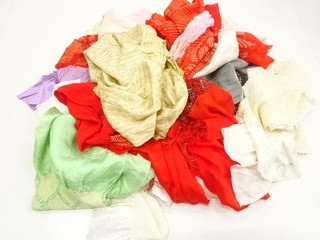 39732# JAPANESE KIMONO / OBIAGE SET / SILK / SHIBORI