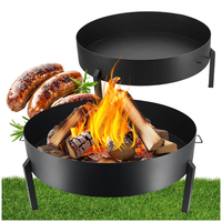 Feuerstelle Ø80Cm Feuerschale Garten Grill 2Mm Stahl Schwarz Stabil