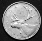 1962 25¢ silver VF coin in a paper flip