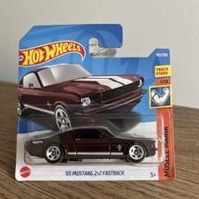 Hot Wheels Short Card 1965 Mustang 2+2 Fast Back Muscle Mania
