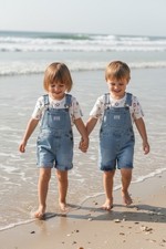 Levi  s Girls 2PC Denim Overalls Set Size 7 LGG Tee  Shorts NWT 46