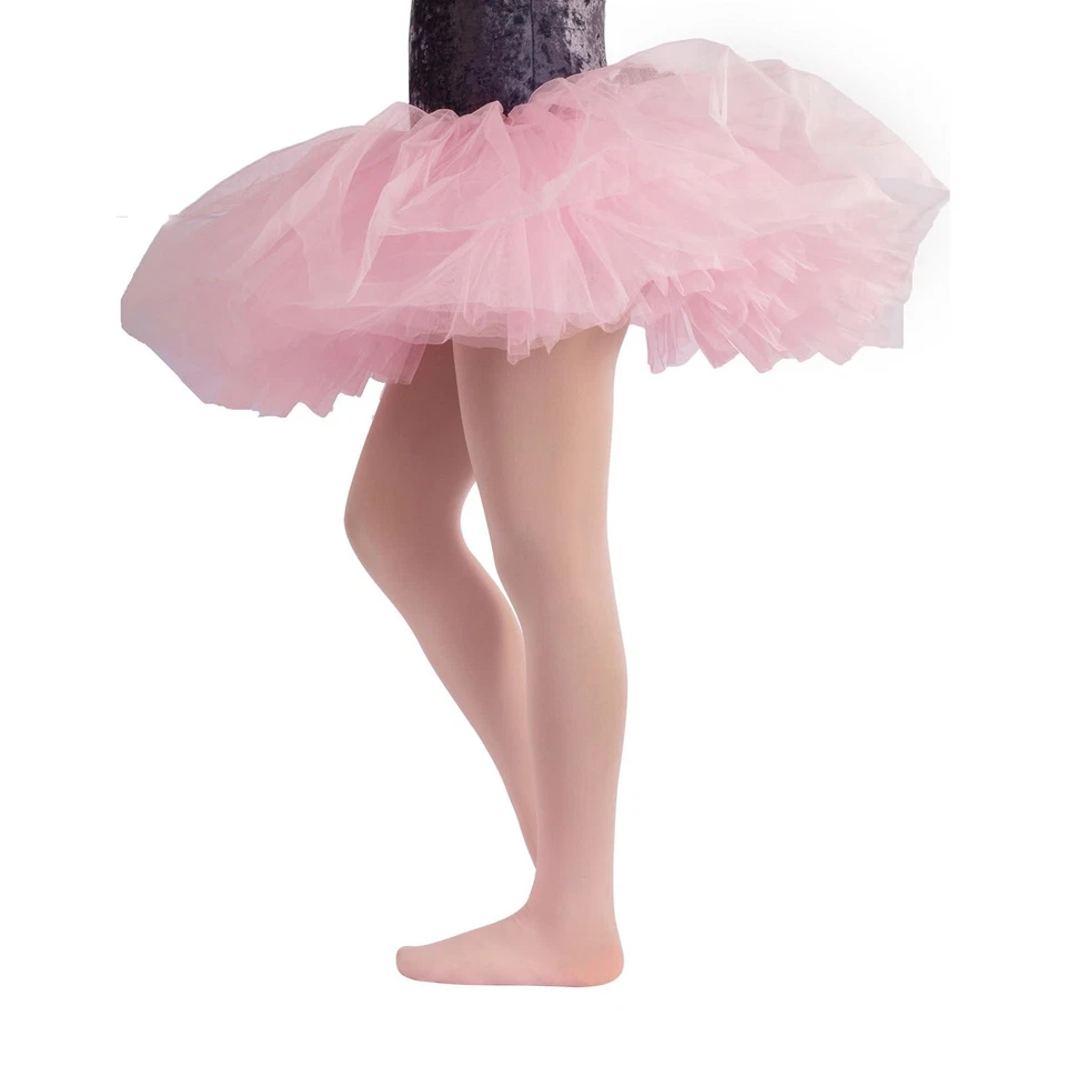 PACK 1/2 Collants de Danse Fille avec Pied | Rose, Beige, Blanc, Noir | 414 a... - Photo 1/4
