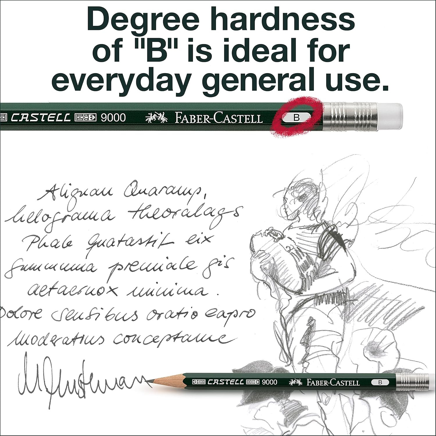 Perfect Pencil Castell 9000 and 3 Count Pencil Refill - #2 Lead Pencil, Sharpene