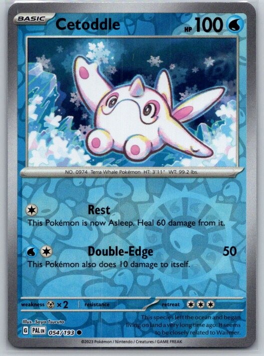 Cetoddle 054/193 Common Paldea Evolved Pokemon Reverse Holo Near Mint
