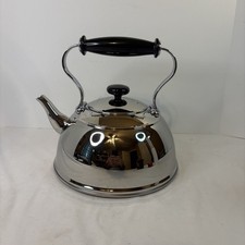Vintage Copco Tea Kettle Stainless Steel Black Handle