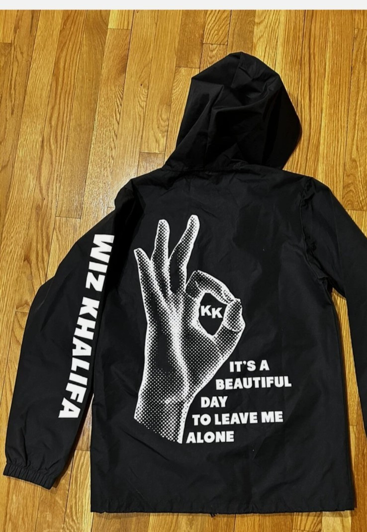 2018 Wiz Khalifa Windbreaker Jacket Dazed & Blazed Men's medium Rap image 2