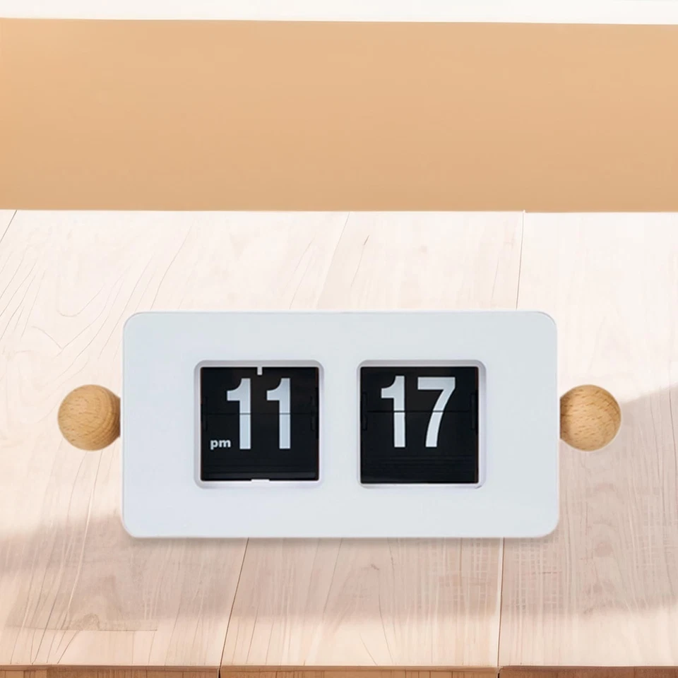 Auto Flip Desk Clock Large Number Display Centerpiece Crafts Home Decor Modern % - Image 2 of 4